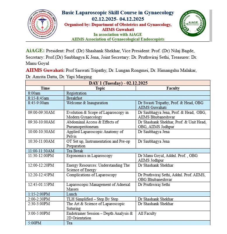 Basic Laparoscopic Skill Course in Gynaecology